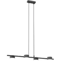 Valotorni Deckenstrahler Sora, Länge 80 cm, Metall, 4-flg. Sora LIGHTING, dimmbar, schwarz, für Wohn- / Esszimmer, Metall, Modern, Strahler