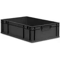 Proregal Eurobox NextGen Grip, HxBxT 17x40x60cm, 34 Liter, Griffe zu, Schwarz, Eurobehälter, Transportbehälter
