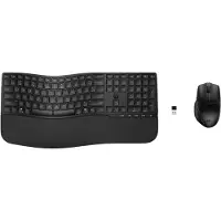 HP 680 Comfort Dual-Mode-Tastatur und -Maus, Volle Größe (100%), Kabellos, RF Wireless + Bluetooth, Schwarz, Maus enthalten