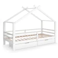 VitaliSpa Hausbett Luni Weiß 200 x 90 cm mit zwei ausziehbaren Aufbewahrungskästen, Model 57927