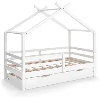VitaliSpa Hausbett Luni Weiß 160 x 80 cm mit ausziehbarem Gästebett, Model 57924