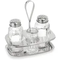 Playflip 15x Salz und Pfeffer, Zahnstocherglas Menage Edelstahl 12,5 cm