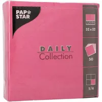 Papstar Servietten "DAILY Collection" 1/4-Falz 32 cm x 32 cm fuchsia, 14 x 50 Stück 700 Stück