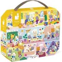 Janod Puzzle Tagesablauf 24 Teile Lernspielzeug für Kinder