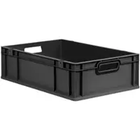 Proregal Eurobox NextGen Color, HxBxT 17x40x60cm, 34 Liter, Griffe schwarz offen, Schwarz, Eurobehälter, Transportbehälter