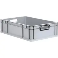Proregal Eurobox NextGen Color, HxBxT 17x40x60cm, 34 Liter, Griffe schwarz offen, Grau, Eurobehälter, Transportbehälter