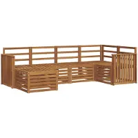 vidaXL Outdoor-Sofagarnitur 6 stk. Natur Polyester