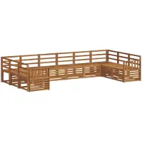 vidaXL Outdoor-Sofagarnitur 10 stk. Natur