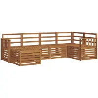 vidaXL Outdoor-Sofagarnitur 6 stk. Natur Polyester