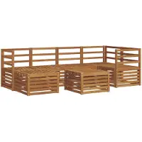 vidaXL Outdoor-Sofagarnitur 7 stk. Natur Polyester