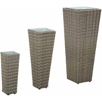 vidaXL Set für Outdoor 3 Stk. 30 x 30 x 80 cm Metall