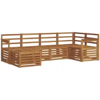 vidaXL Outdoor-Sofagarnitur 6 stk. Natur Polyester