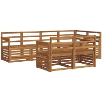 vidaXL Ecksofa Set 7 pcs Natur Massivholz Akazie