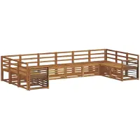 vidaXL Outdoor-Sofagarnitur 10 stk. Natur