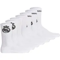 Real Madrid Unisex Socken, 7er Pack - Tennis Socks, Schriftzug-Logo, Baumwollmischung, einfarbig