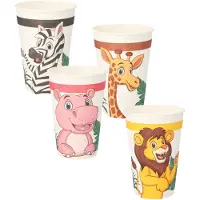 Papstar Trinkbecher, Pappe 0,2 l Ø 7 cm, 9,7 cm "Jungle" 140 Stück