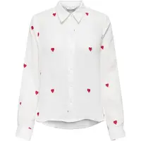 ONLY Hemd Heart 15332482 Weiß Regular Fit