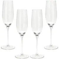 Wellhome - Set mit 4 Champagnergläsern (210 ml) mit Streifenmuster, Ø 5 x 23 cm