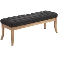 DELUKE Sitzbank CANNES Stoff Dunkelgrau 120x38x46cm Hellbraun Sitzbank Flur Sitzhocker Esszimmerbank Polsterbank Schlafzimmer