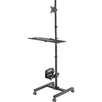 Macleans professioneller Standwagen, mobiler Computerarbeitsplatz auf Rädern, max 17"-32", max 20kg, MC-793
