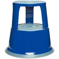 BRB-Lagertechnik BRB Rollhocker aus Stahlblech, 3 Lenkrollen, Höhe 430 mm, Tragkraft 150 kg, blau