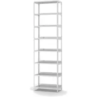 Proregal Aktenregal Schraubsystem Grundregal HxBxT 255 x 75 x 30 cm 8 Ebenen Fachlast 60 kg Mit Deckboden Einseitig Nutzbar Lichtgrau