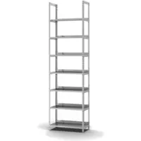 Proregal Aktenregal Schraubsystem Grundregal HxBxT 255 x 75 x 30 cm 7 Ebenen Fachlast 60 kg Ohne Deckboden Einseitig Nutzbar Verzinkt
