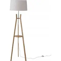Boltze Stehlampe für das Wohnzimmer AVAL, Lampenschirm aus Leinen-Imitat, 153 cm