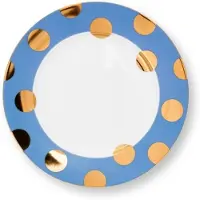 Pip studio Frühstücksteller Dot Delight Light Blue-Gold 23 cm (2er-Set)
