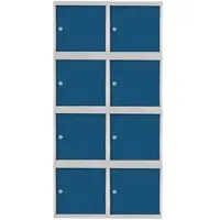 Proregal Mega Deal 8x Schließfachwürfel Blocky Mit Zylinderschloss & 2 Schlüssel 40x40x40cm Lichtgrau/Blau