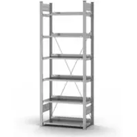 Proregal Aktenregal Stecksystem T-Profil Grundregal HxBxT 200 x 75 x 30 cm 6 Ebenen Fachlast 60 kg Einseitig Nutzbar Verzinkt