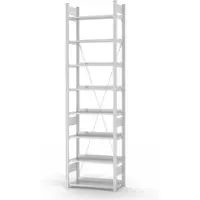 Proregal Aktenregal Stecksystem T-Profil Grundregal HxBxT 270 x 75 x 30 cm 8 Ebenen Fachlast 60 kg Einseitig Nutzbar Lichtgrau