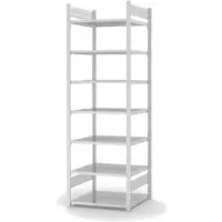 Proregal Aktenregal Stecksystem T-Profil Grundregal HxBxT 235 x 75 x 60 cm 7 Ebenen Fachlast 90 kg Beidseitig Nutzbar Lichtgrau