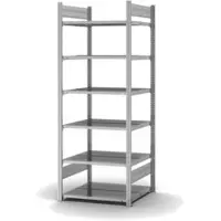 Proregal Aktenregal Stecksystem T-Profil Grundregal HxBxT 200 x 75 x 60 cm 6 Ebenen Fachlast 90 kg Beidseitig Nutzbar Verzinkt