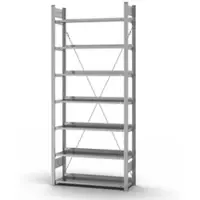 Proregal Aktenregal Stecksystem T-Profil Grundregal HxBxT 235 x 100 x 30 cm 7 Ebenen Fachlast 60 kg Einseitig Nutzbar Verzinkt