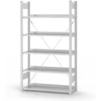 Proregal Aktenregal Stecksystem T-Profil Grundregal HxBxT 175 x 100 x 30 cm 5 Ebenen Fachlast 60 kg Einseitig Nutzbar Lichtgrau