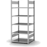 Proregal Aktenregal Stecksystem T-Profil Grundregal HxBxT 175 x 75 x 60 cm 5 Ebenen Fachlast 90 kg Beidseitig Nutzbar Verzinkt