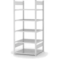 Proregal Aktenregal Stecksystem T-Profil Grundregal HxBxT 175 x 75 x 60 cm 5 Ebenen Fachlast 90 kg Beidseitig Nutzbar Lichtgrau