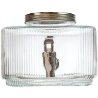 Home Deco Factory Getrankespender quadratisch - 3 Liter - Glas - Limonadenspender - 15 x 19 cm