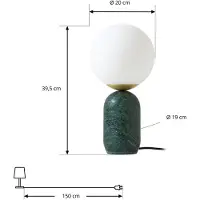 LINDBY Tischlampe Lennes , grün, für Wohn- / Esszimmer, Stein, Modern, Tischlampe