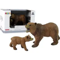Lean Toys Set Figuren Grizzlybär Jungtier Tierfiguren Zoo Bärenset Spielzeug, Größe:UNIVERSAL