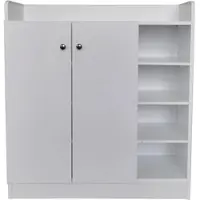 HTI Sideboard mit 8 Regalfächern Weiß