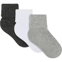 Minymo Socken - 3er-Pack - Hellgrau meliert - - 11/14 - Socken