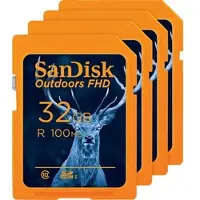 SanDisk Outdoors FHD 4er Pack, SDHC SD-UHS-I-Karte, 32 GB, 100 MB/s