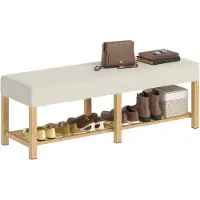 HOMCOM Schuhbank-140L x 44B x 48H cm-Cremeweiß | Gr.: onesize