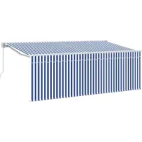 vidaXL Ausziehbare Markise Blau 350 x 200 cm Stoff