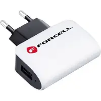 Forcell NETZ-Ladegerät Universal 1A mit USB Wandladegerät Überhitzung und Stoßspannungen Weiß-Schwarz