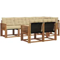 vidaXL Outdoor-Sofagarnitur 7 stk. Natur und Beige