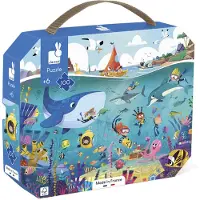 Janod Puzzle Ozeanboden 100 Teile - Kinderpuzzle Meerestiere