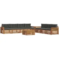 vidaXL Outdoor-Sofagarnitur 8 stk. Natur und Anthrazit